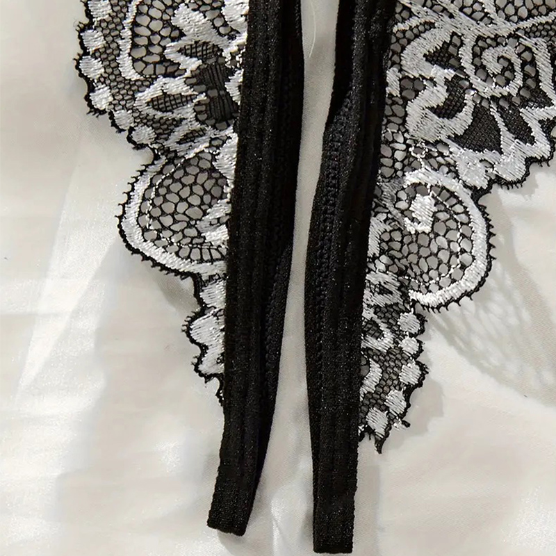 Nero caldo crotchless donne se - Lace Bralette Set recensione e prezzo